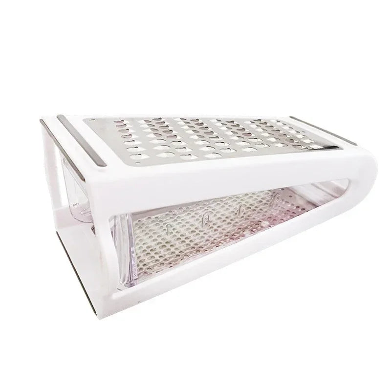 Râpe à Fromage Manuelle, Boîte Râpeuse Cuisine Dispose Conception Deux Côtés Filaments Fins émincés Grossiers Tranchant Acier Inoxydable Pâte Aliments Dur Gingembre Chocolat Muscade Truffe