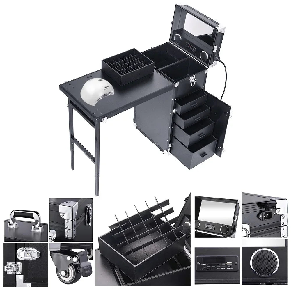 table-de-manucure-roulante-noir
