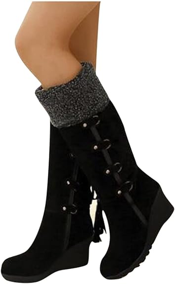 Bottes de neige mignonnes pour femmes noir