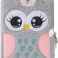 Agenda Journalier avec Cadenas, Carnet de Notes en Peluche Hiboux Mignon, A5 Carnet de Notes Horizontal, Journal Secret, Notebook pour le travail, l'étude, Cadeau pour Enfants et Adolescents