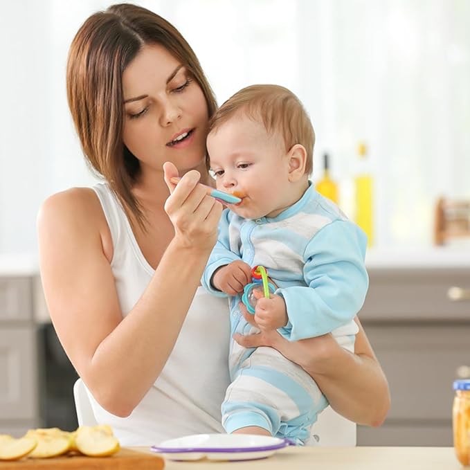 Ensemble Bambou Pour Bébé Bois Embouts En Silicone Souple Cuillère Fourchette Pour Bébé Avec Une Forte Cuillère Fourchette Pour Les Bébés