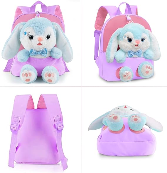 Fanelod Cartable préscolaire,Sac à Dos Scolaire pour Filles | Cartable Ours en Peluche, Jouets Mignons pour Filles Garçons, Sac à Dos pour Voyage, Pique-Nique, Garderie, Crèche