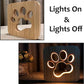 Vagasi Veilleuse LED en bois USB 3D Kawaii Lampe de table Décoration Chambre à Coucher Cadeau Anniversaire Noël Pour Enfants Bébé, Patte de chat