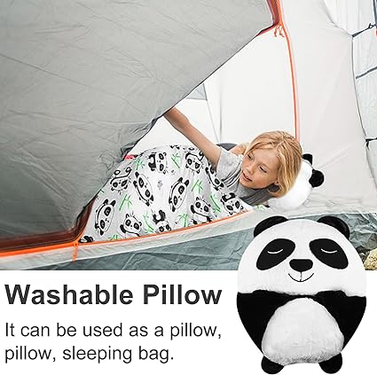 Sac De Couchage 2 en 1 pour Enfants, Sac De Couchage pour Le Camping Panda