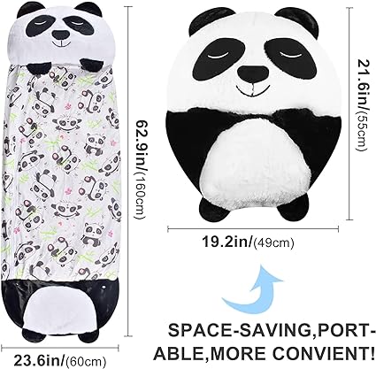 Sac De Couchage 2 en 1 pour Enfants, Sac De Couchage pour Le Camping Panda