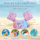 Brassard de natation avec gilet pour enfants, maintien poitrine et bras , Rose, Licorne