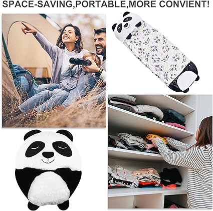 Sac De Couchage 2 en 1 pour Enfants, Sac De Couchage pour Le Camping Panda