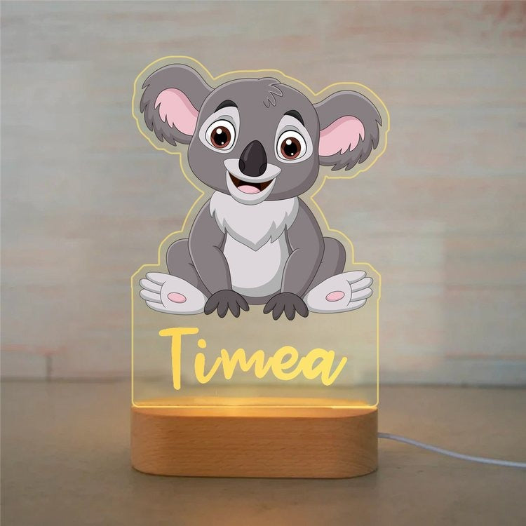 Lampe de nuit en acrylique avec le nom individuel de l'enfant