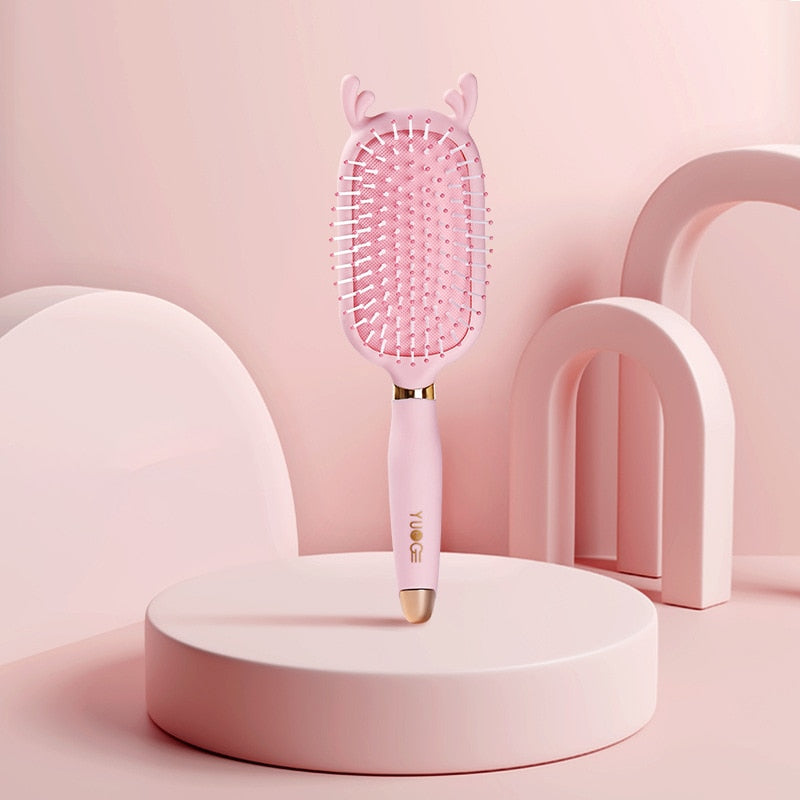 Brosse-a-cheveux-antistatiques-la-moda-pas-cher-rose-peigne-a-oreilles-de-cerf