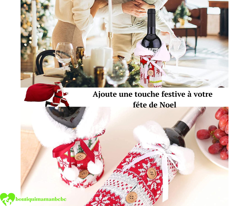 Couverture-De-Bouteille-de-Vin-de-Noel