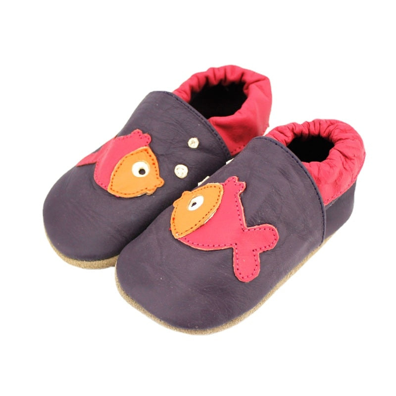 Mocassins en cuir véritable pour bébés