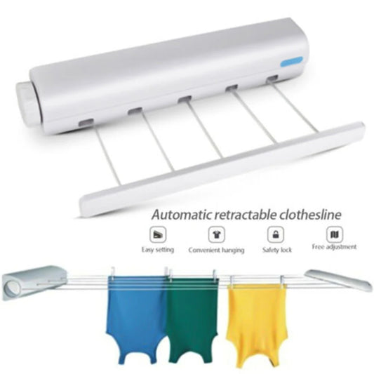 Corde à Linge Rétractable, Corde à Linge Portable Murale Compacte pour Usage Intérieur ou Extérieur  4-5 Fils