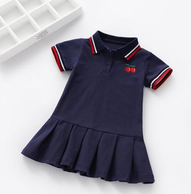 Soldes -50 % Robe à col rabattu pour petite fille, vêtement à la mode, collection printemps-été