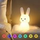 Veilleuse lapin en silicone pour chambre d'enfant, lampe lapin mignonne, cadeaux pour filles et garçons