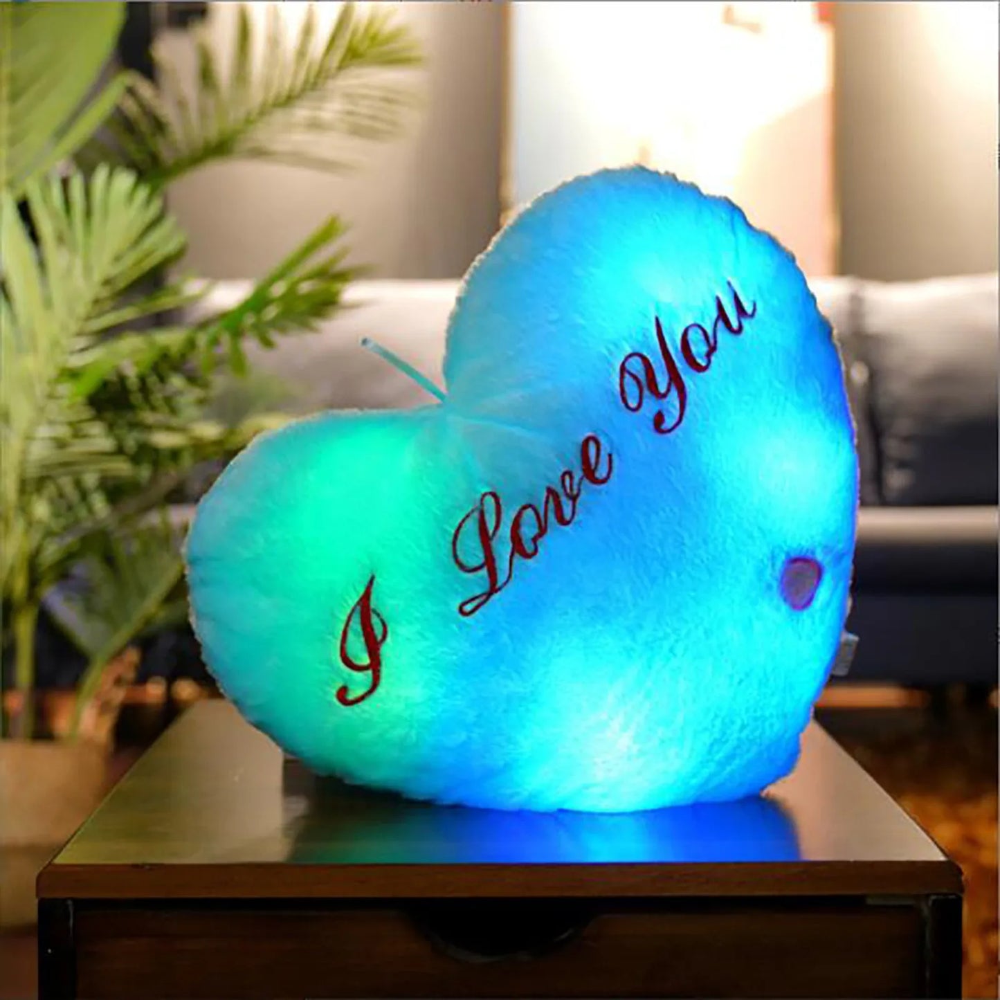 Oreiller en peluche avec lumière LED