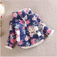 Bébé filles Vêtements d’extérieur Veste de fleur d’hiver Enfants Manteau rembourré en coton