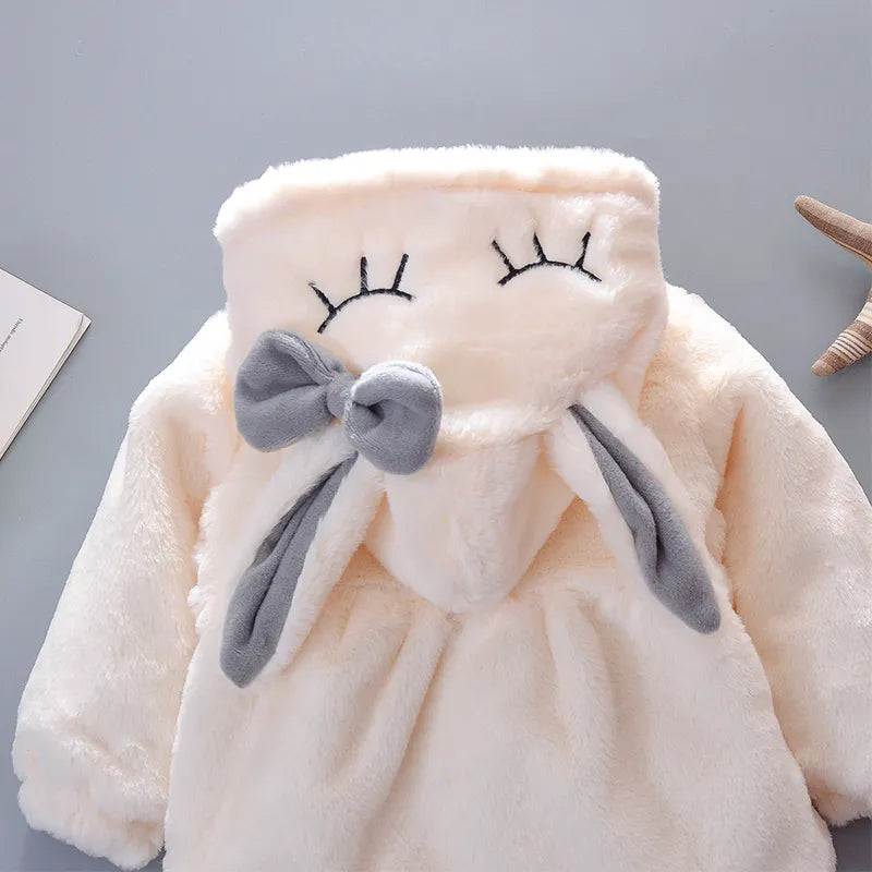 Manteau Peluche En Capuche Avec Sac à Main Dessin Lapin