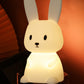 Veilleuse lapin en silicone pour chambre d'enfant, lampe lapin mignonne, cadeaux pour filles et garçons