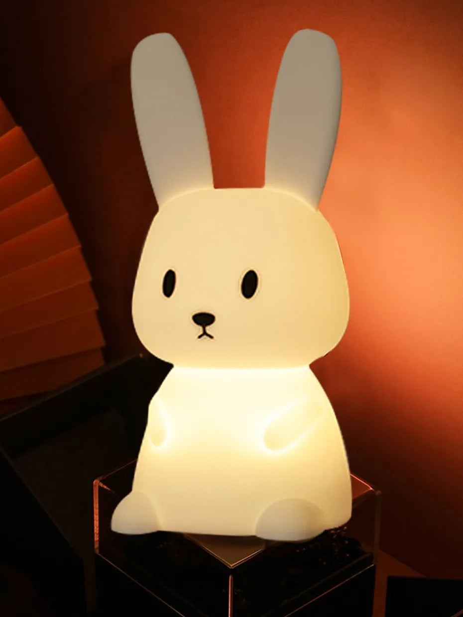 Veilleuse lapin en silicone pour chambre d'enfant, lampe lapin mignonne, cadeaux pour filles et garçons