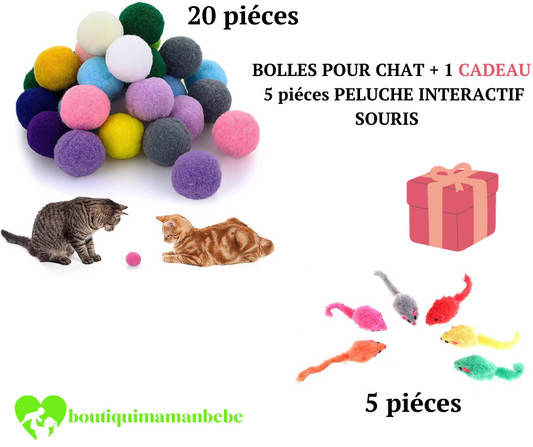 20 piecés JOUETS POUR CHAT+ 1 CADEAU (5 piéces )PELUCHE INTERACTIF SOURIS