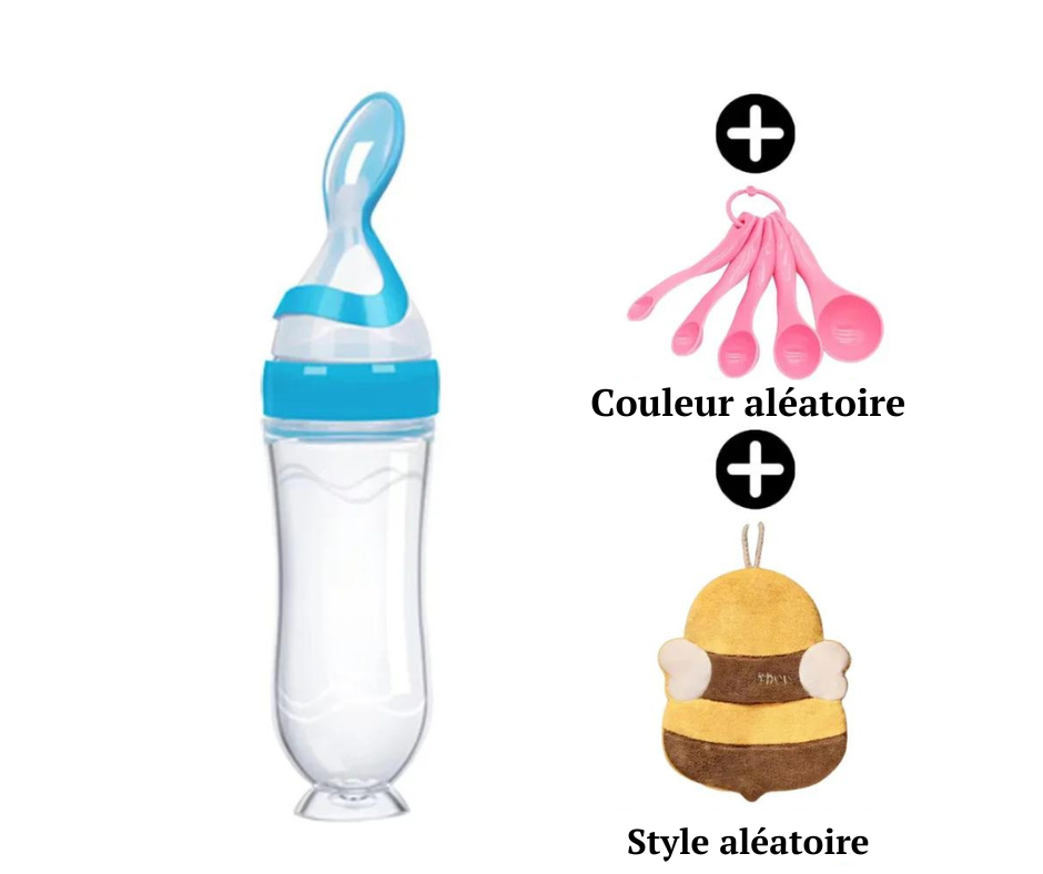 BIBERON AVEC CUILLÈRE POUR BÉBÉ