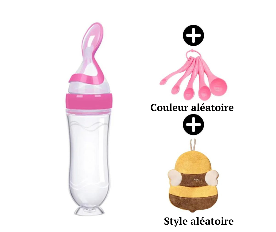 BIBERON AVEC CUILLÈRE POUR BÉBÉ