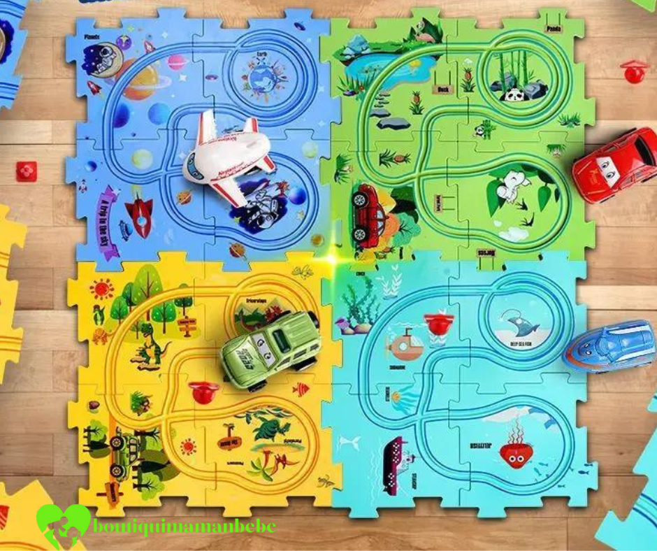 🚗Ensemble de jeu de voiture de piste de puzzle éducatif pour enfants