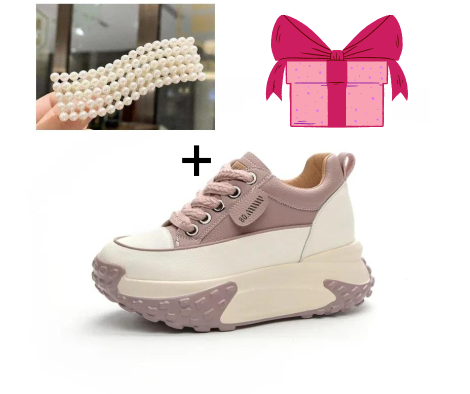 Basket Blanches Cuir Femme+ Cadeaux