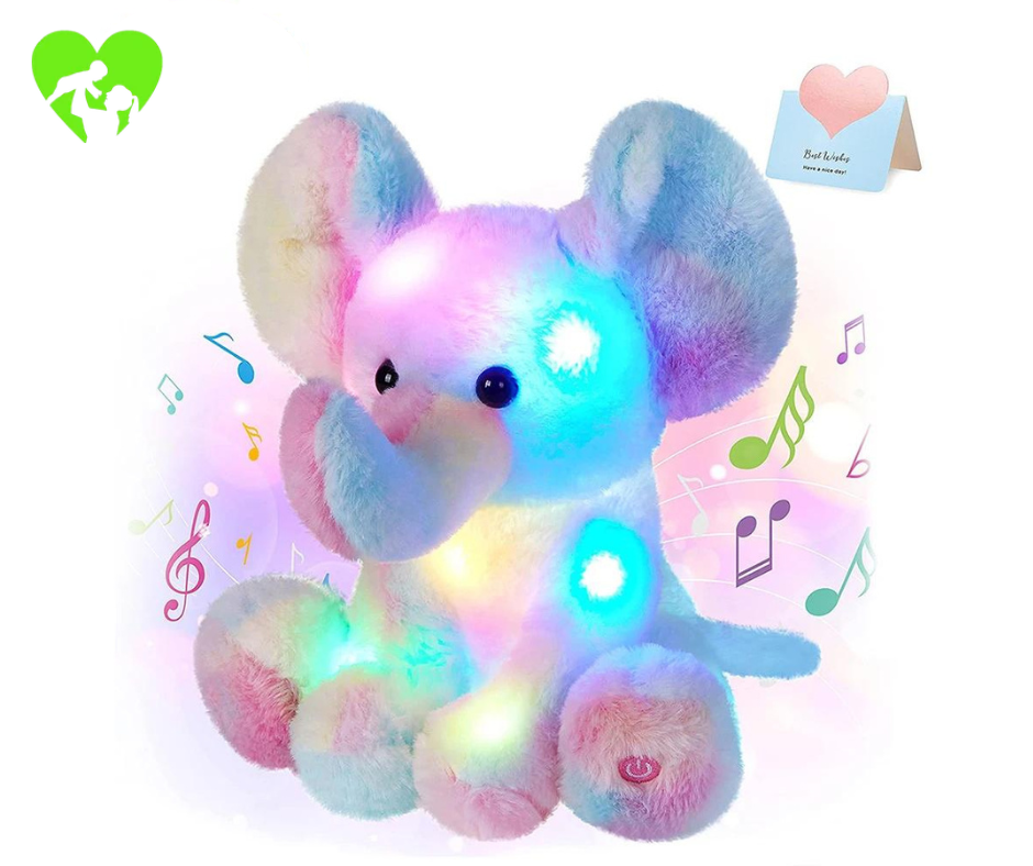 Éléphant  En Peluche Avec Lumières LED