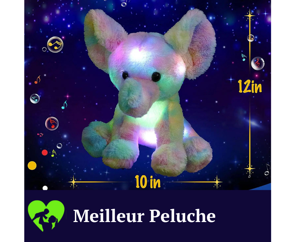 Éléphant  En Peluche Avec Lumières LED