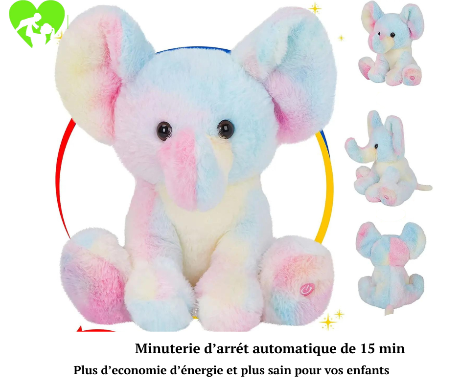 Éléphant  En Peluche Avec Lumières LED