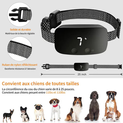 COLLIER ANTI-ABOIEMENT ET ANTI-ANXIÉTÉ POUR CHIEN