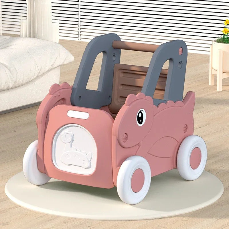 Trotteur de Dinosaure 4 en 1 pour Bébé Fille et Garçon, Jouet pour mir de Courses, Beurre, Poussette