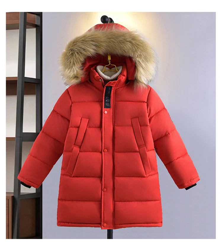 Veste Fourrure Col Mode Garder Au chaud Enfants Veste Capuche Fermeture éclair