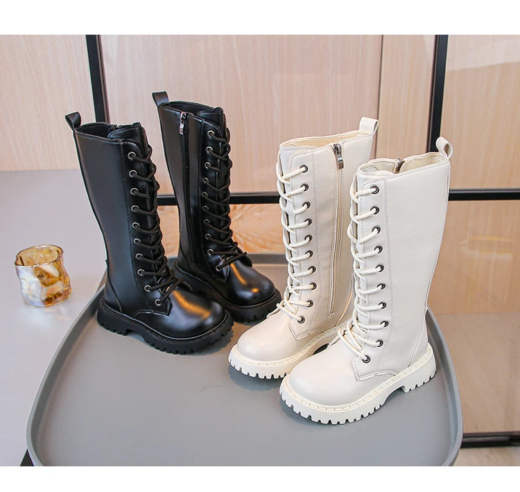 Bottes en cuir PU pour filles , coordonnantes, imperméables