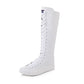 Baskets montantes en toile pour femmes blanc 34-40