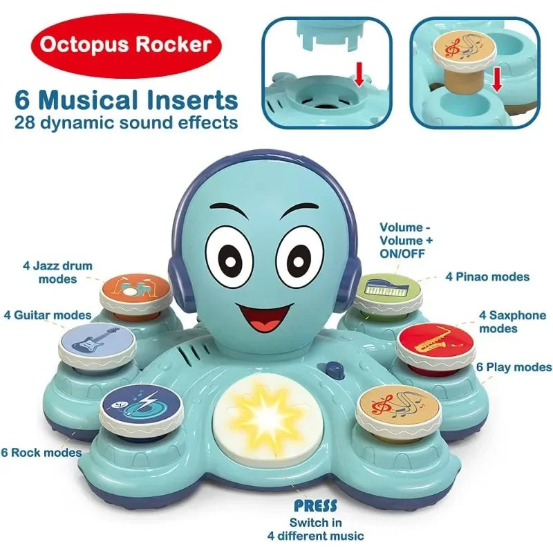 Octopus Jouets de musique Instruments éducatifs musicaux pour enfants d’âge préscolaire Jouet pour l’anniversaire