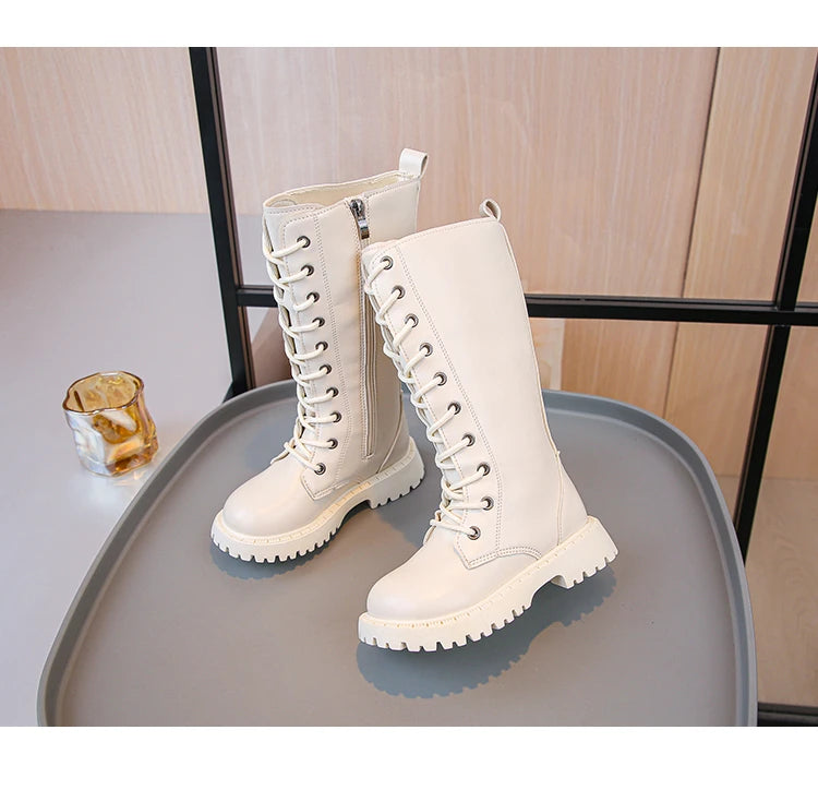 Bottes en cuir PU pour filles , coordonnantes, imperméables