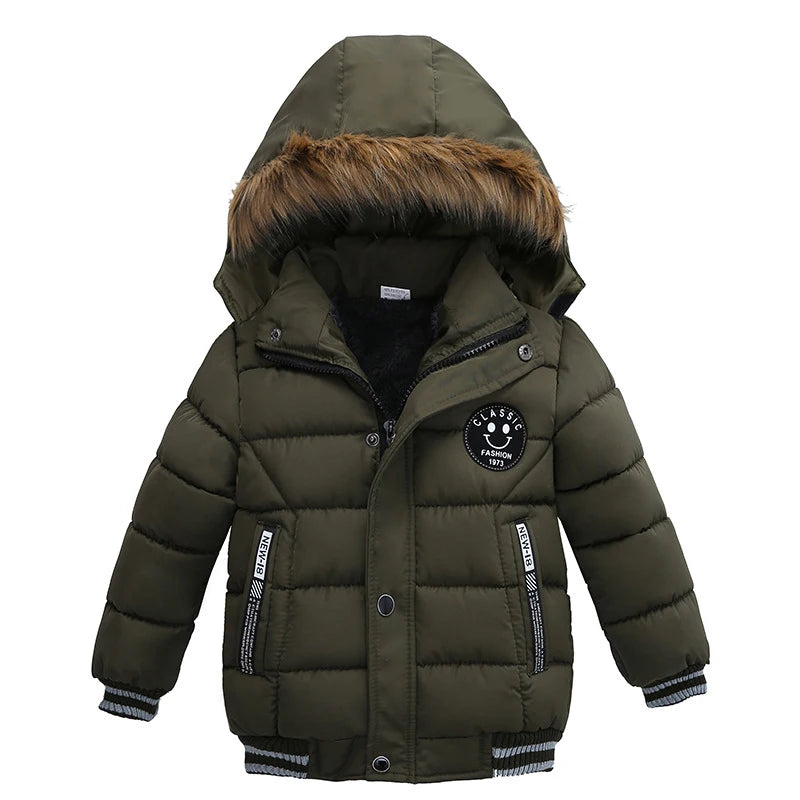 Odziezet Blouson Manteau Fourrure Chaud Enfant Garçon Bébé Ski Vêtement Doudoune à Capuche Veste à Manches Longues Chaud 1-5 Ans