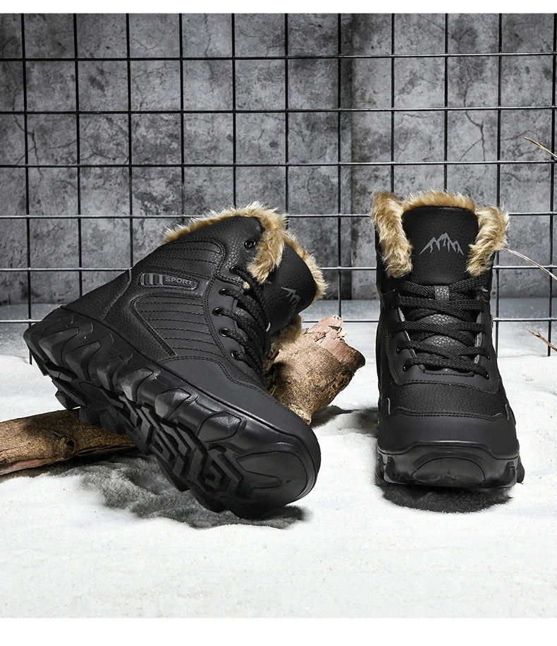 Nouveau Hiver Hommes Bottes  Chaud Hommes Chaussures Imperméable Antidérapant En Peluche