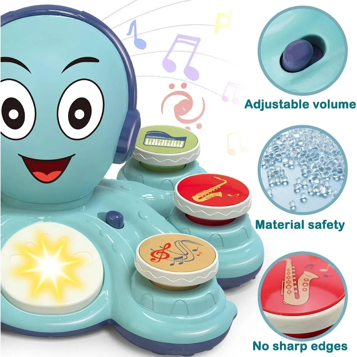 Octopus Jouets de musique Instruments éducatifs musicaux pour enfants d’âge préscolaire Jouet pour l’anniversaire