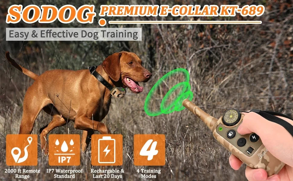 ABQP – collier d'entraînement électrique pour chien télécommande Rechargeable collier Anti-aboiement