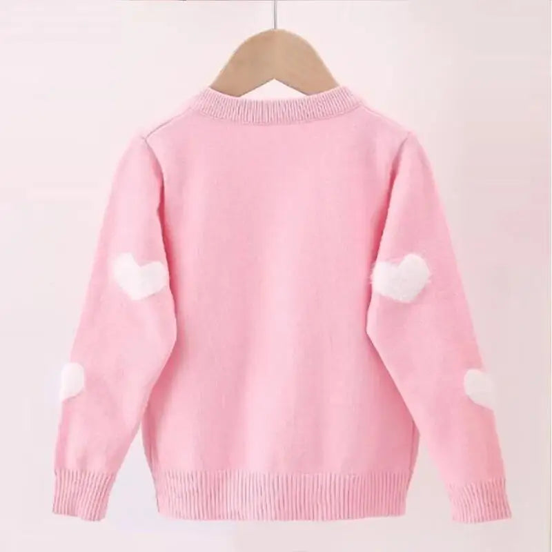 Pull cardigan à manches longues pour filles de 2 à 8 ans