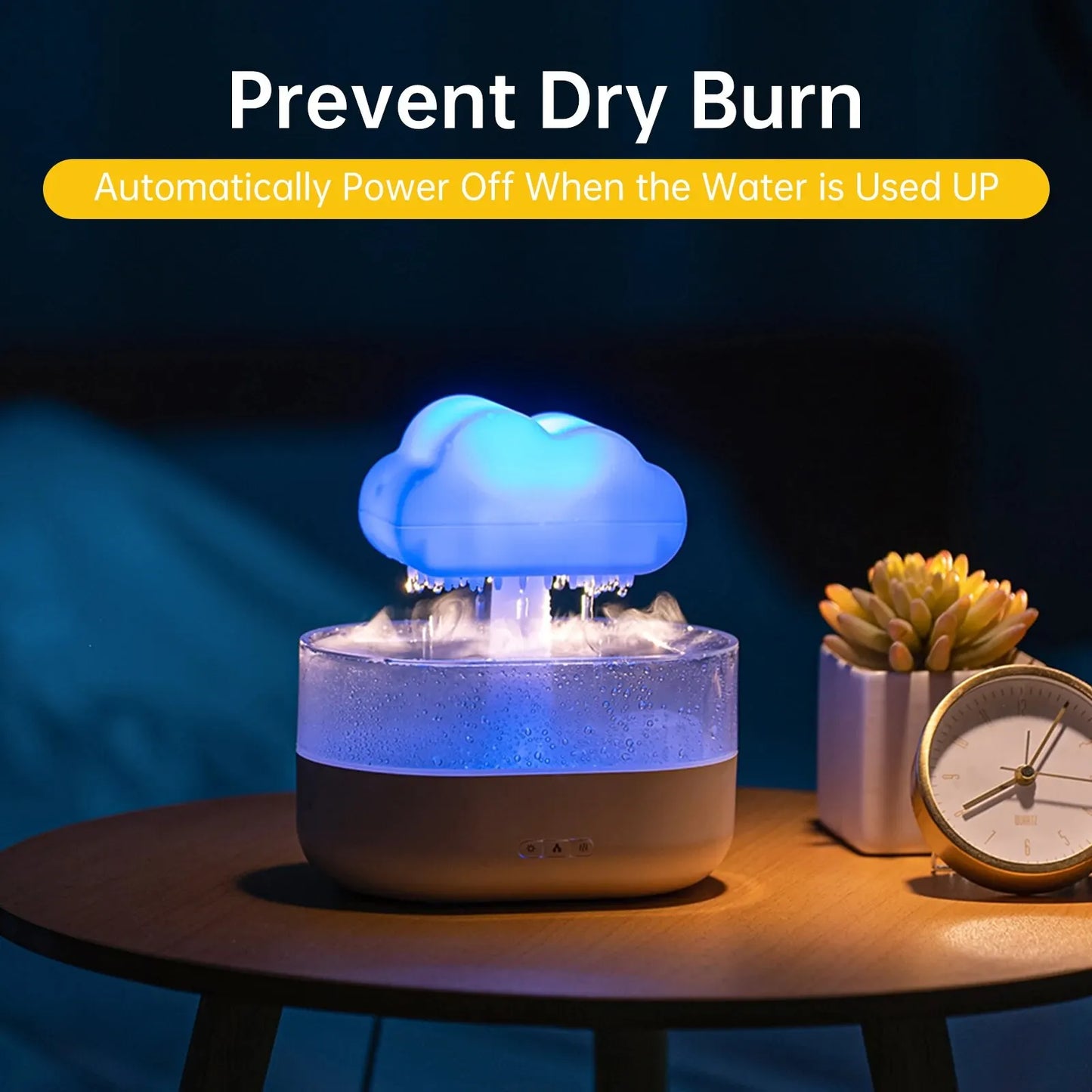 Humidificateur d'air Lampe Plui, Rain-Cloud humidificateur avec 7 lumières LED de Couleur, Diffuseur huiles essentielles, lampe champignon pluie pour Maison, Bureau et Chambre