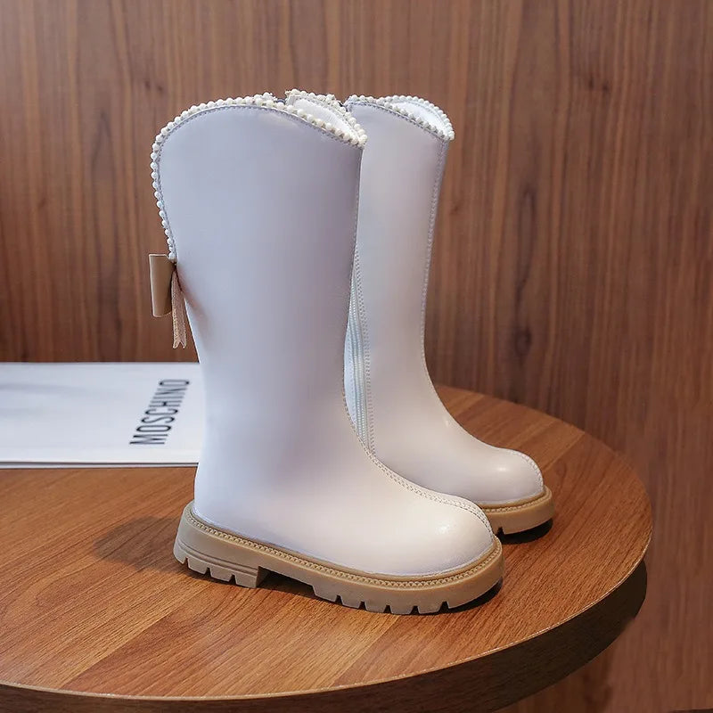 Bottes  En Cuir Princesse élégant avec perlé, d'hiver 26-37