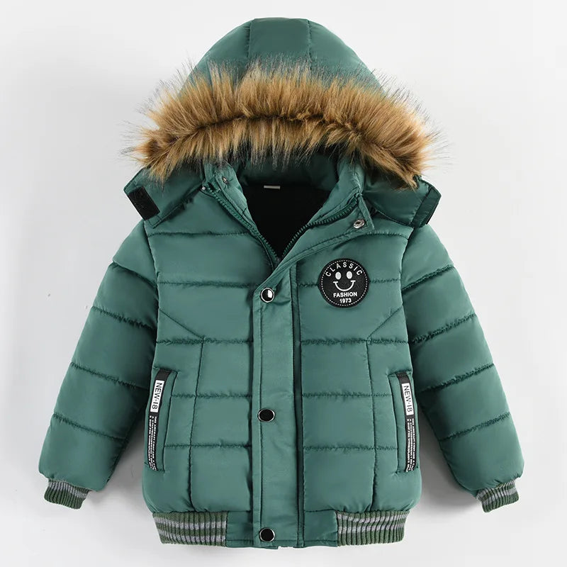 Manteau Fourrure Chaud Enfant Garçon Bébé Doudoune  1-5 Ans