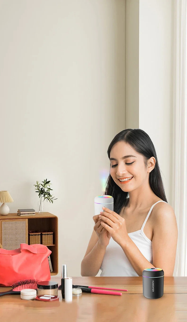 Mini humidificateur d'air électrique USB, diffuseur d'arômes, brumisateur d'aromathérapie, lumières pour voiture, maison