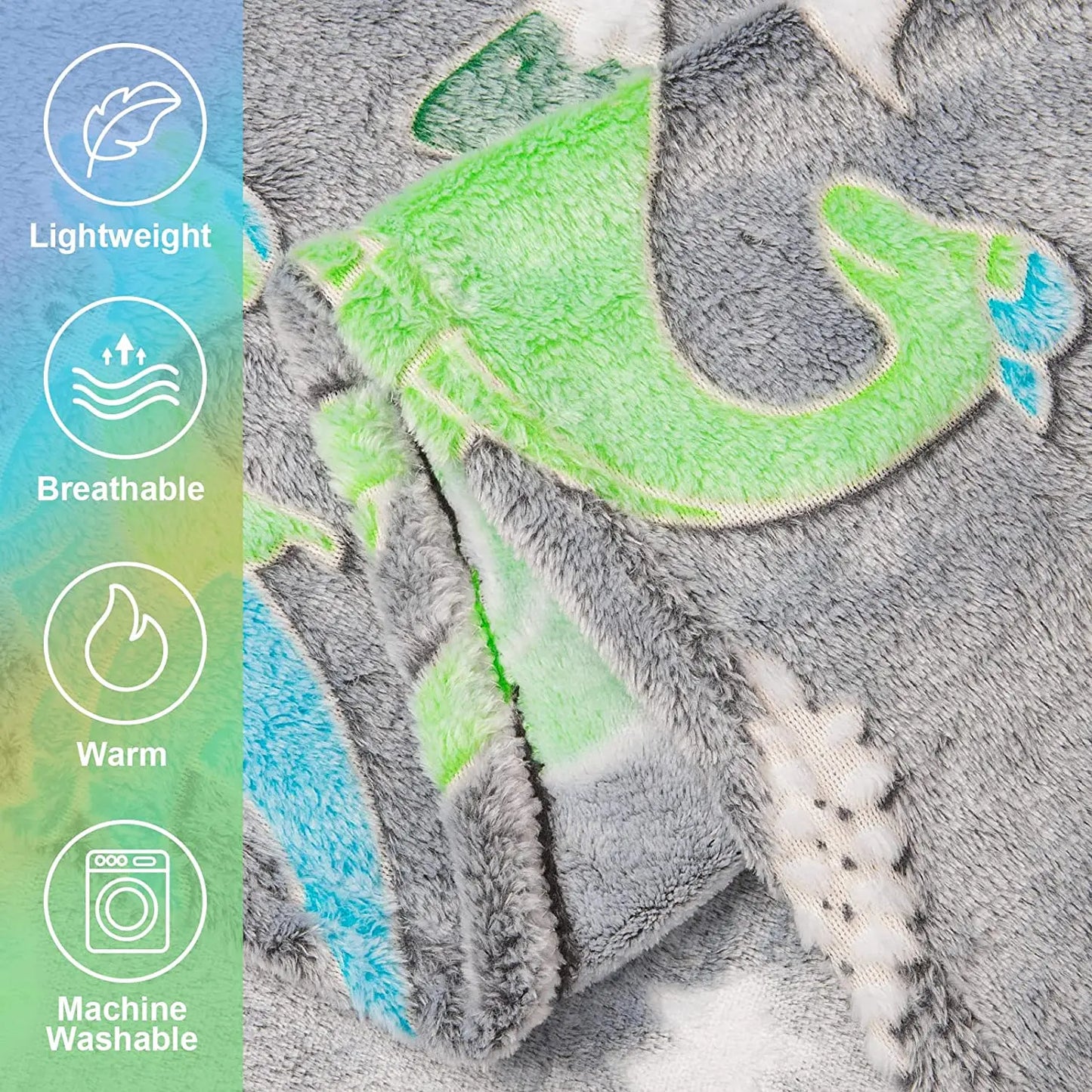Lumineux  Dinosaure Jeter Couverture Pour Filles Garçons Peluche Flanelle Couverture Arbre de Noël Briller Dans Le Noir Super Doux