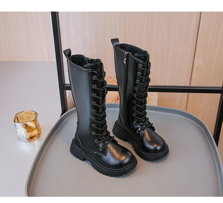 Bottes en cuir PU pour filles , coordonnantes, imperméables