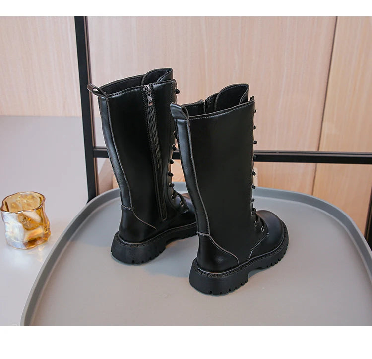 Bottes en cuir PU pour filles , coordonnantes, imperméables